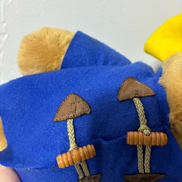 Sears VTG Paddington Bear Plush Stuffed Animal Toy Felt Rain Jacket Hat - Picture 8 of 12
